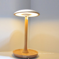 Lampe de table LED en bois réglable en forme de champignon